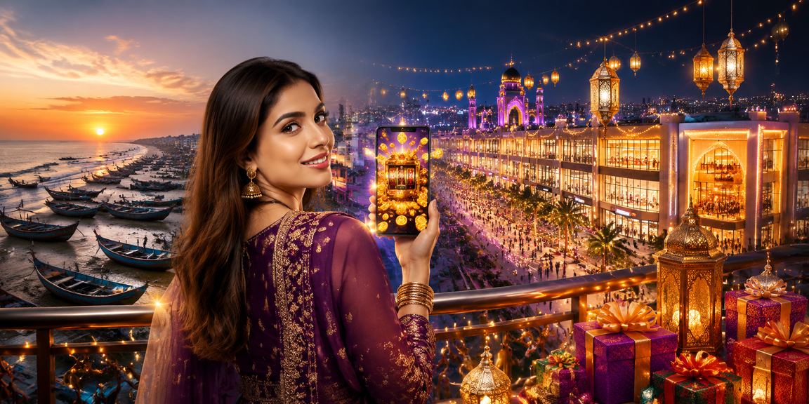 কক্সবাজারে ঈদ উৎসবে pb20a স্লট গেম উপভোগ করছেন