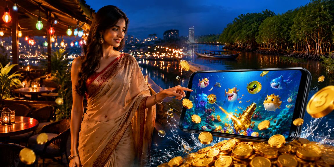 সুন্দরবনের নাইট মার্কেটে মৎস্যজীবী খেলোয়াড় pb20a গেম ও সাহায্য কেন্দ্র ব্যবহার করছেন